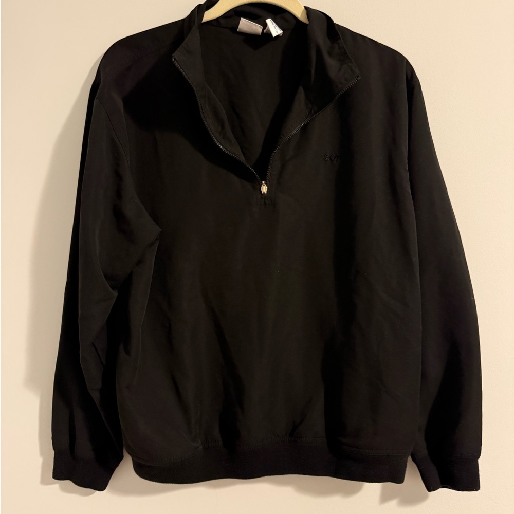 Izod Women's Classic Black Quarter Zip Pullover Size Medium